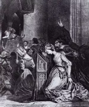 Margarete in Church Oil painting by Eugene Delacroix