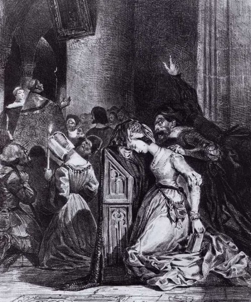 Main Product Photo of Margarete in Church Painting by Eugene Delacroix