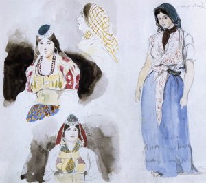 Moroccan Women Oil painting by Eugene Delacroix