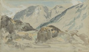Mountain Landscape by Eugene Delacroix Oil Painting