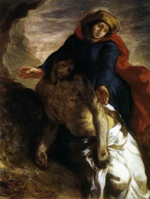 Pieta painting by Eugene Delacroix