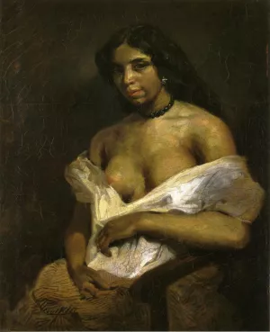 Portrait of Aspasie by Eugene Delacroix - Oil Painting Reproduction