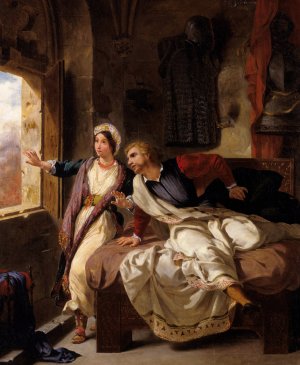 Rebecca and the Wounded Ivanhoe by Eugene Delacroix Oil Painting