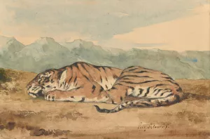 Royal Tiger Oil painting by Eugene Delacroix