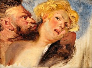 Satyr Embracing A Nymph, After Peter-Paul Rubens by Eugene Delacroix Oil Painting