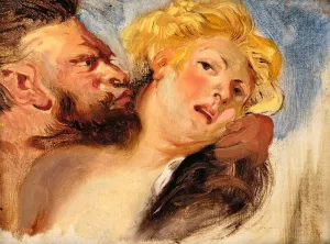 Satyr Embracing A Nymph, After Peter-Paul Rubens Oil painting by Eugene Delacroix