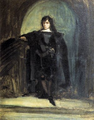 Self-Portrait as Ravenswood Oil painting by Eugene Delacroix