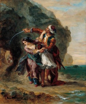 Selim and Zuleika by Eugene Delacroix Oil Painting