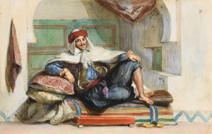 Sidi Abdallah, Provincial Ruler Of The Regency Of Algiers, Rue Amour. June 27th 1832 by Eugene Delacroix Oil Painting