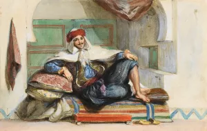 Sidi Abdallah, Provincial Ruler Of The Regency Of Algiers, Rue Amour. June 27th 1832 Oil painting by Eugene Delacroix