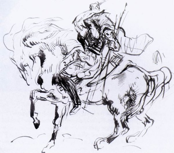 Main Product Photo of Sketch for Attila Painting by Eugene Delacroix