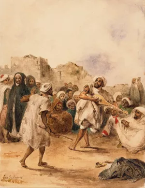 Strolling Players by Eugene Delacroix Oil Painting