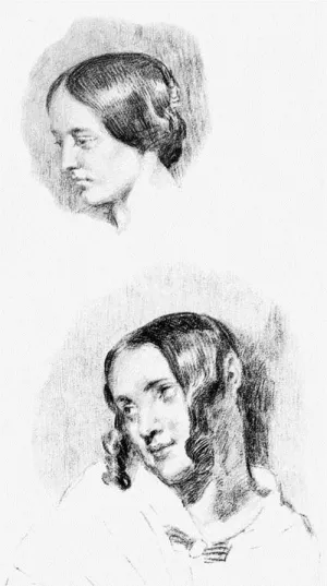Study for Jenny Le Guillou and Josephine de Forget by Eugene Delacroix Oil Painting