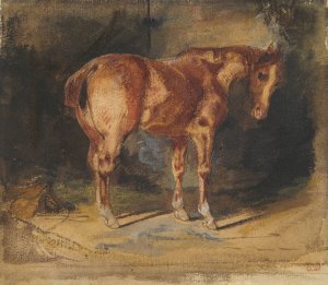 Study of a Horse by Eugene Delacroix Oil Painting