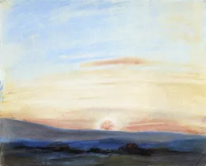 Study of Sky: Setting Sun by Eugene Delacroix Oil Painting