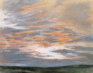 Study of the Sky at Sunset by Eugene Delacroix Oil Painting