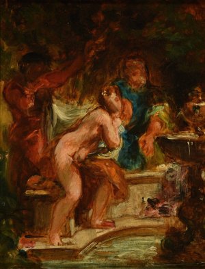 Suzanne et les vieillards by Eugene Delacroix Oil Painting