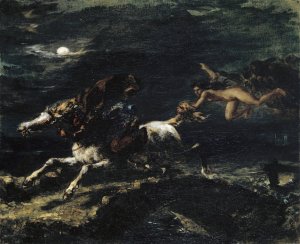 Tam O'Shanter Pursued by the Witches by Eugene Delacroix Oil Painting