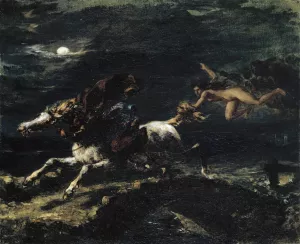 Tam O'Shanter Pursued by the Witches by Eugene Delacroix Oil Painting