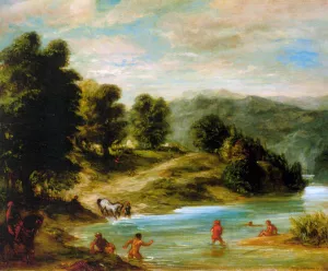 The Banks of the River Sebou by Eugene Delacroix - Oil Painting Reproduction