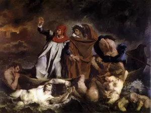 The Barque of Dante by Eugene Delacroix - Oil Painting Reproduction