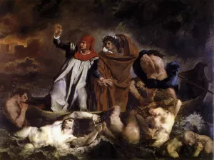 The Barque of Dante Oil painting by Eugene Delacroix