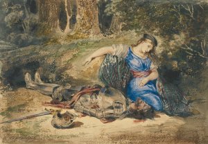 The Death of Lara by Eugene Delacroix Oil Painting