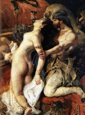 The Death of Sardanapalus Detail by Eugene Delacroix - Oil Painting Reproduction