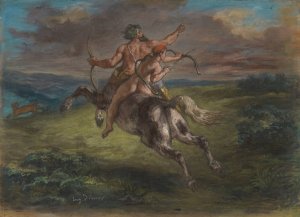 The Education of Achilles by Eugene Delacroix Oil Painting