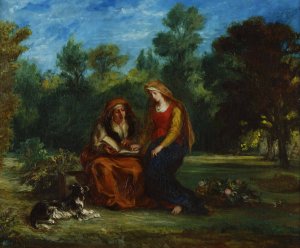 The Education Of The Virgin by Eugene Delacroix Oil Painting