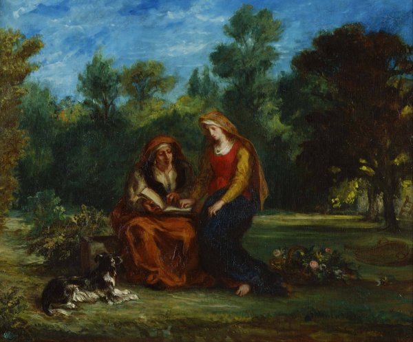 The Education Of The Virgin by Eugene Delacroix - Hand-Painted Oil Painting Reproduction