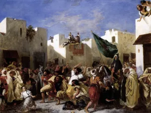 The Fanatics of Tangier by Eugene Delacroix - Oil Painting Reproduction