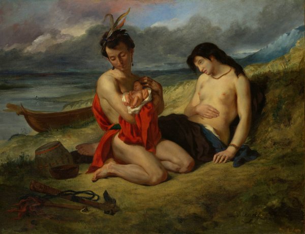 The Natchez  by Eugene Delacroix - Hand-Painted Oil Painting Reproduction