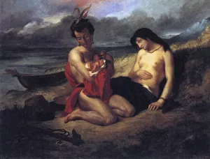 The Natchez by Eugene Delacroix - Oil Painting Reproduction