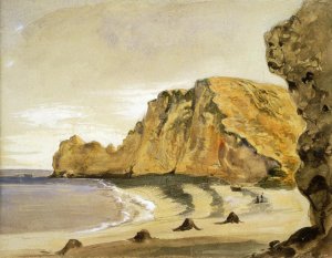 The Porte d'Amont, Etretat by Eugene Delacroix Oil Painting