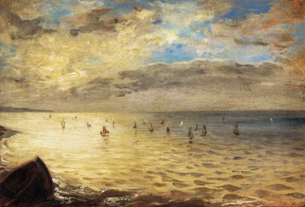Main Product Photo of The Sea from the Heights of Dieppe Painting by Eugene Delacroix
