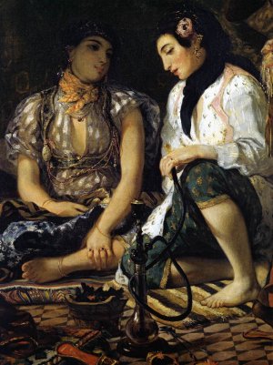 The Women of Algiers Detail Oil painting by Eugene Delacroix