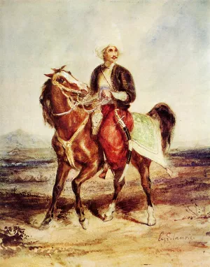 Turkish Horseman by Eugene Delacroix - Oil Painting Reproduction