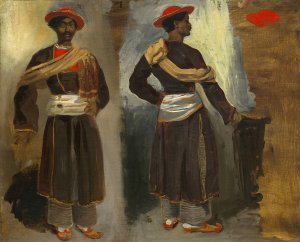 Two Studies of a Standing Indian from Calcutta by Eugene Delacroix Oil Painting