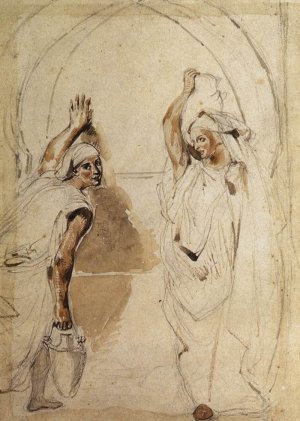 Two Women at the Well Oil painting by Eugene Delacroix