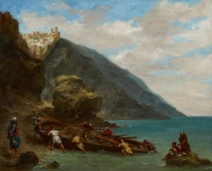 View of Tangier from the Seashore by Eugene Delacroix Oil Painting