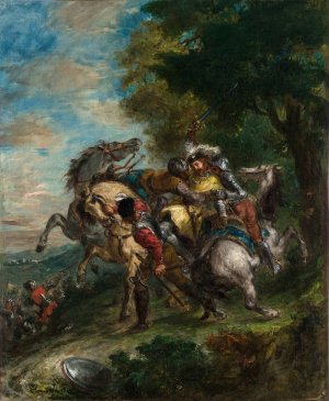 Weislingen Captured by Gotz's Men by Eugene Delacroix Oil Painting