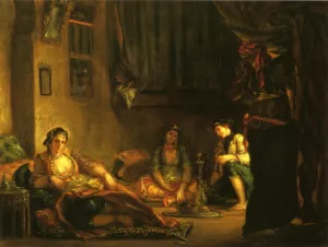 Women of Algiers in Their Apartmente by Eugene Delacroix - Oil Painting Reproduction