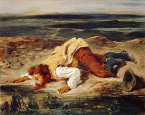 Wounded Brigand by Eugene Delacroix Oil Painting