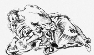Yound Woman Leaning over a Woman Stretched out on the Ground Oil painting by Eugene Delacroix