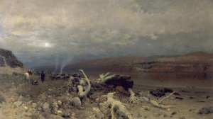 Dusk on the Dead Sea by Eugen Bracht Oil Painting