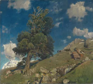 Monte Rosa und Arven by Eugen Bracht Oil Painting