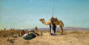 Rest in the Syrian Desert by Eugen Bracht Oil Painting