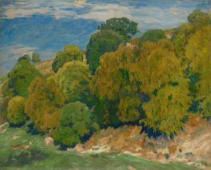 Slope with beeches by Eugen Bracht Oil Painting