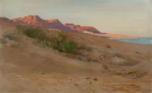 Um-Baghek on the Dead Sea by Eugen Bracht Oil Painting